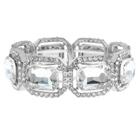 METAL STONE RECTANGLE STONE BRACELET