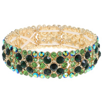 CRYSTAL GEMSTONE CIRCLE CLUSTER BRACELET