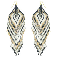WESTERN FRINGE SEED BEAD EARRINGS