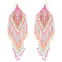 WESTERN FRINGE SEED BEAD EARRINGS