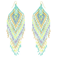 WESTERN FRINGE SEED BEAD EARRINGS