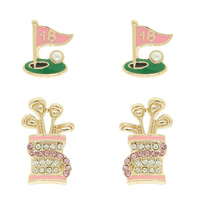 2 -PR GAMEDAY GOLF THEME EARRING SET