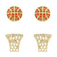 2-PR GAMEDAY BASKETBALL THEME EARRING SET