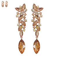 BUTTERFLY PETAL CLUSTER CRYSTAL  CLIP-ON EARRINGS