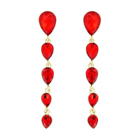 5-TIER TEARDROPCRYSTAL GEMSTONE DROP EARRINGS