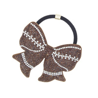 STO FOOTBALL BOW PONYTAIL HAIR TIE