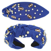 FOOTBALL THEME TOP KNOTTED HEADBAND