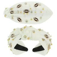 FOOTBALL THEME TOP KNOTTED HEADBAND