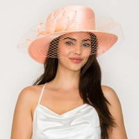 RHINESTONE BOW NETTED PAPER BRAID HAT