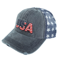 U.S.A EMBROIDERED MESH BASEBALL CAP