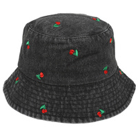 DENIM CHERRY BUCKET HAT