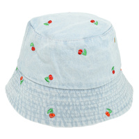DENIM CHERRY BUCKET HAT
