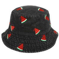 DENIM WATERMELON BUCKET HAT