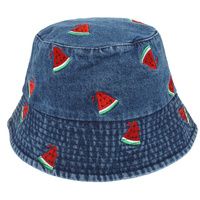 DENIM WATERMELON BUCKET HAT