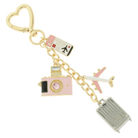 TRAVEL THEME BAG CHARM KEYCHAIN