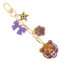 GAME DAY TIGER THEME BAG CHARM KEYCHAIN