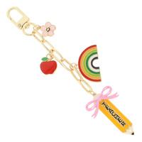 SCHOOL THEME BAG CHARM KEYCHAIN