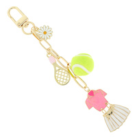 TENNIS THEME BAG CHARM KEYCHAIN
