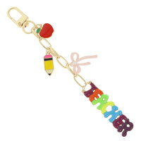 TEACHER THEME BAG CHARM KEYCHAIN