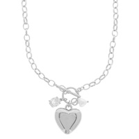 JEWELED HEART TOGGLE NECKLACE
