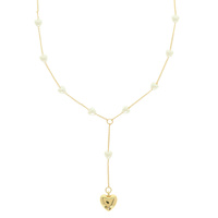 HEART PENDANT PEARL BEAD NECKLACE