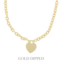 GOLD PLATED HEART PENDANT ECKLACE