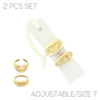 CHUNKY HEART DOME RING SET