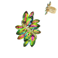 RHINESTONE CLUSTER STRETCH RING