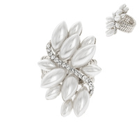 RHINESTONE CLUSTER STRETCH RING