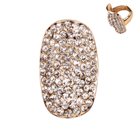 Stone Encrusted Short Knuckle Armour Stretch Ring