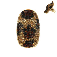 Stone Encrusted Short Knuckle Armour Stretch Ring