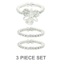 3PC JEWELED ADJUSTABLE RING SET